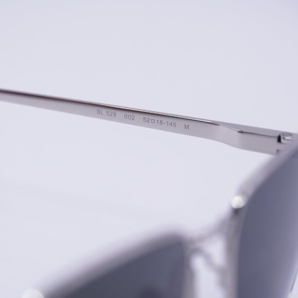 Saint Laurent SL529 002 Sunglasses Silver Square Frame, Grey Lenses main image 2